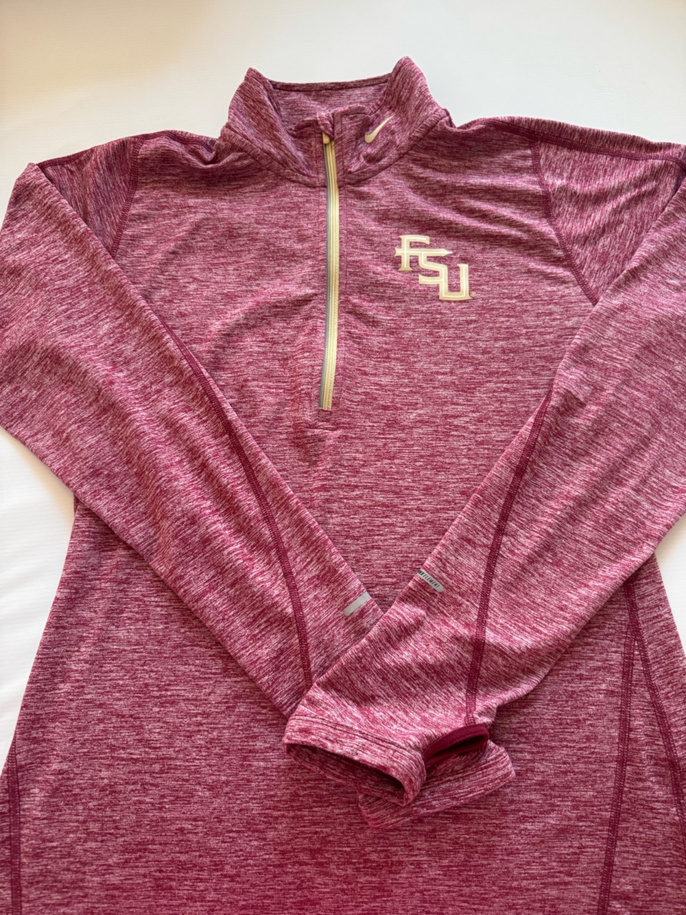 Nike Maroon Heather FSU Quarter-Zip Performance Top